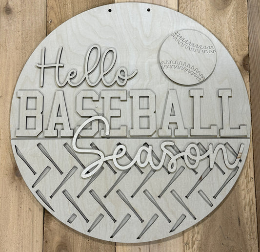 Hello Baseball Season Door Hanger