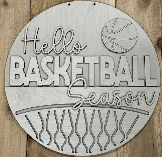 Hello Basketball Season Door Hanger