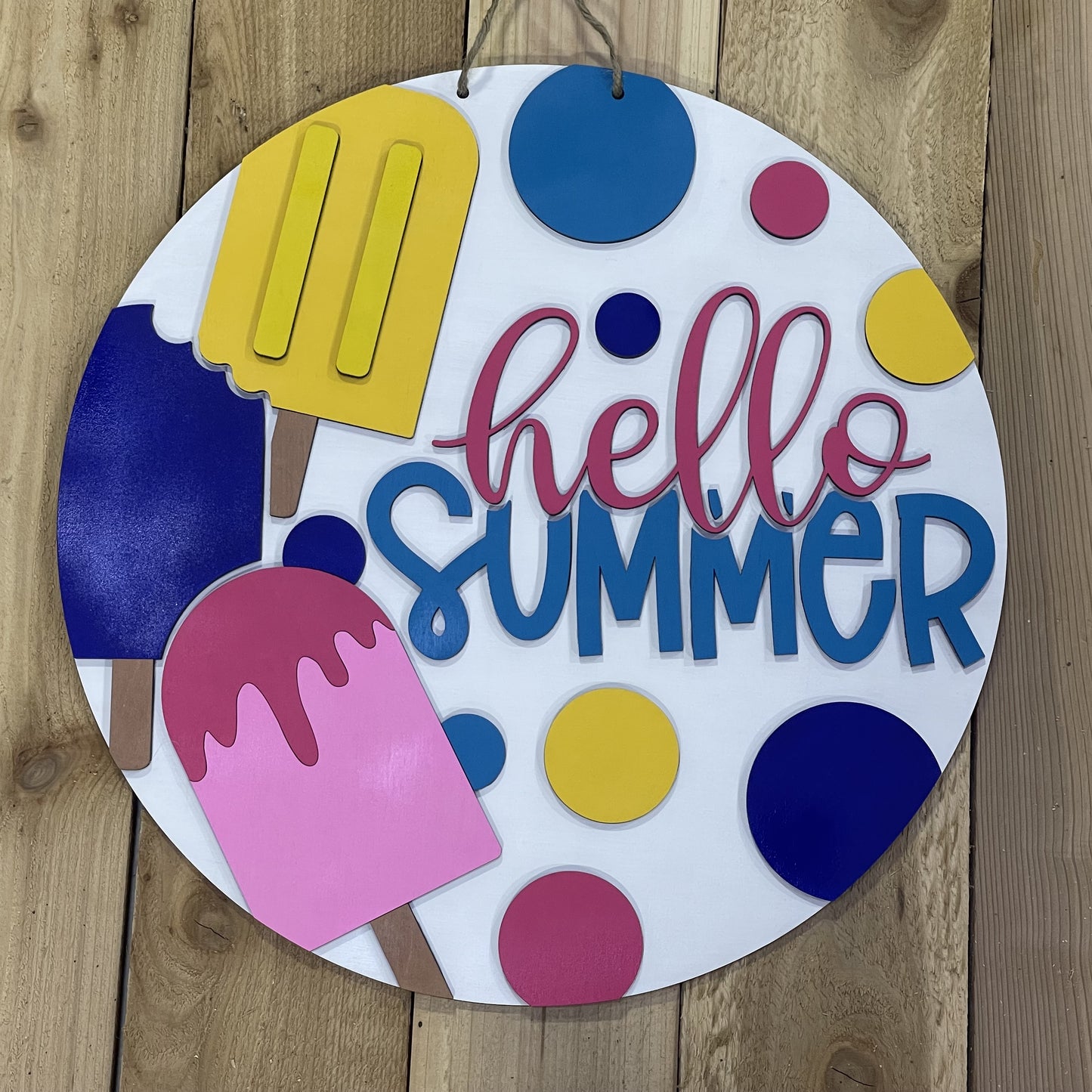 Hello Summer Popsicle Door Hanger