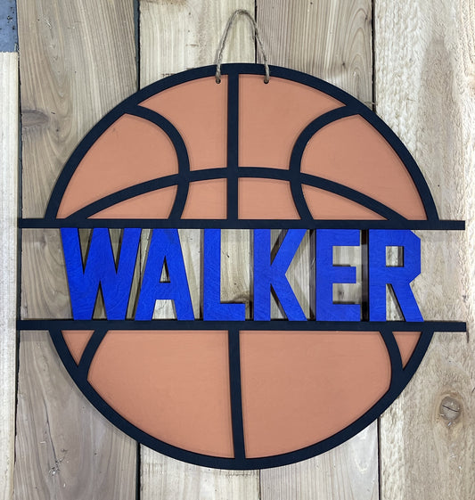 Basketball with Name Door Hanger