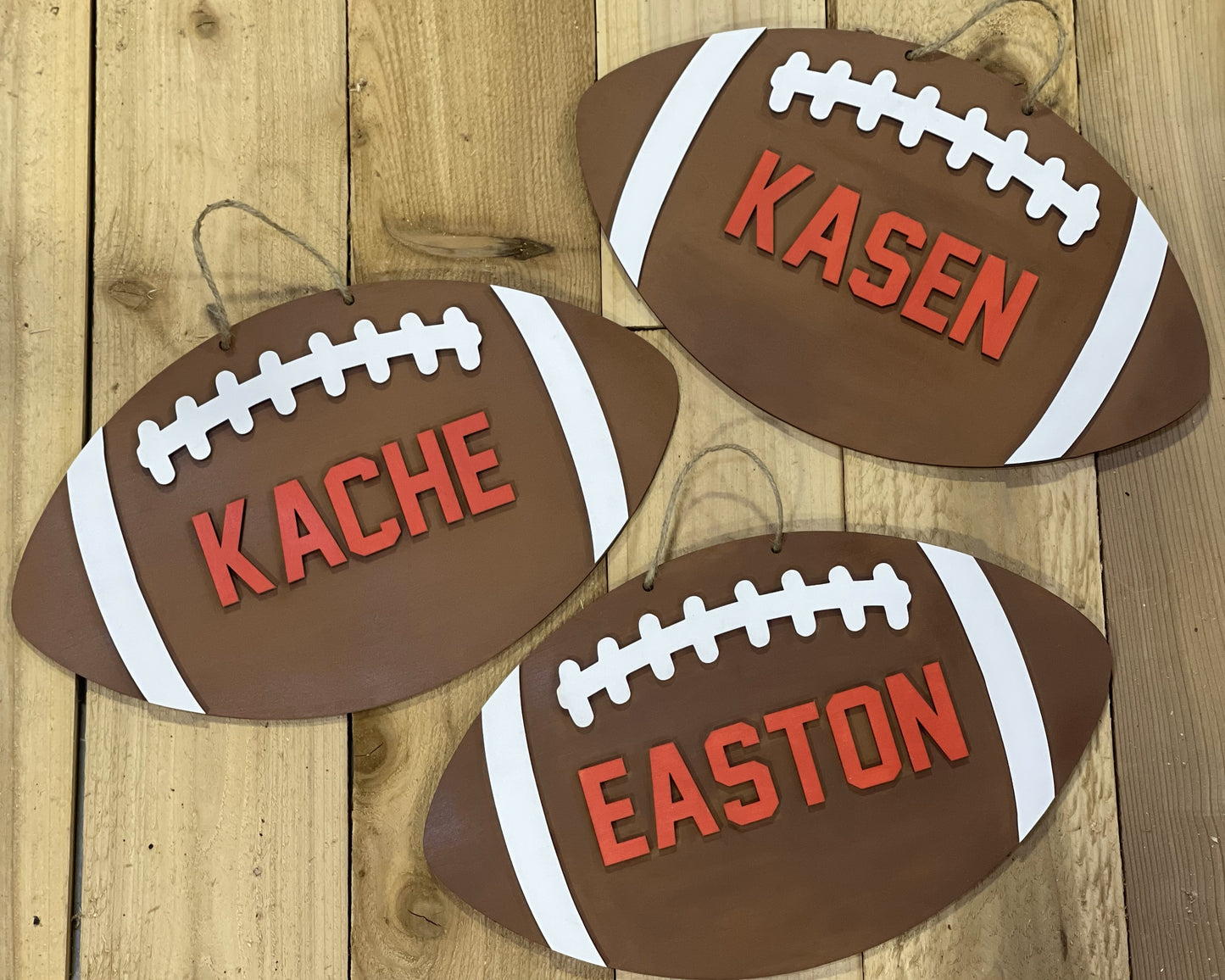 Football with Name Door Hanger