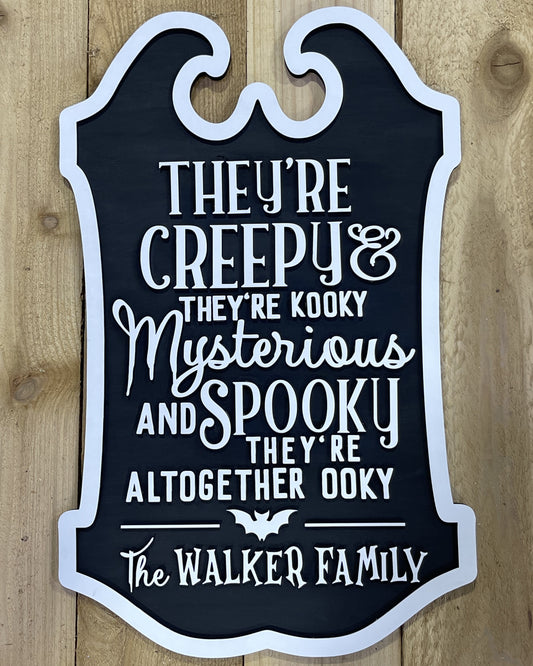 Ooky Spooky Halloween Custom Door Hanger