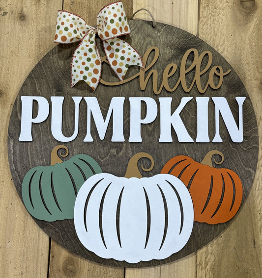 Hello Pumpkin Season Door Hanger