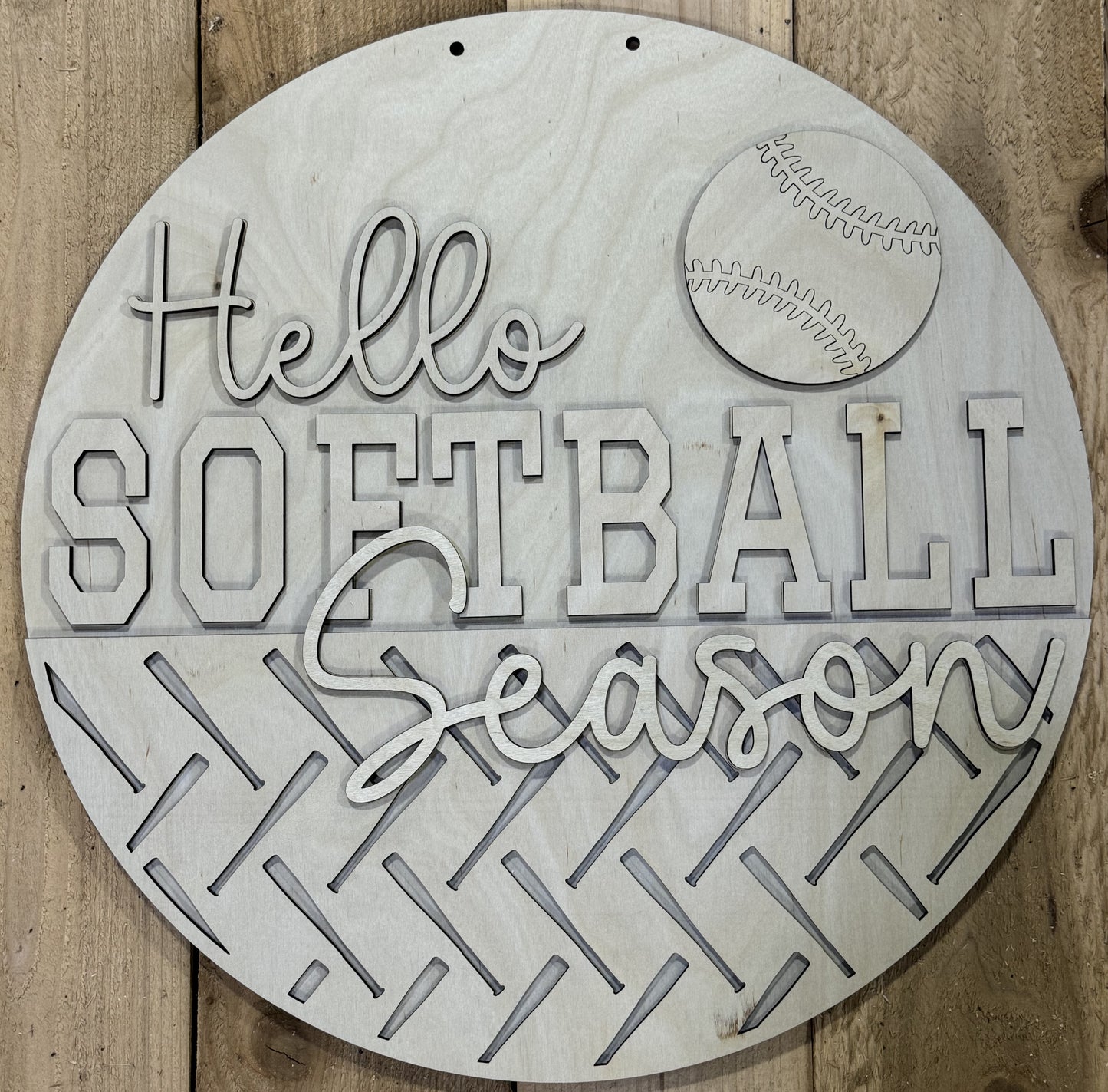 Hello Softball Season Door Hanger