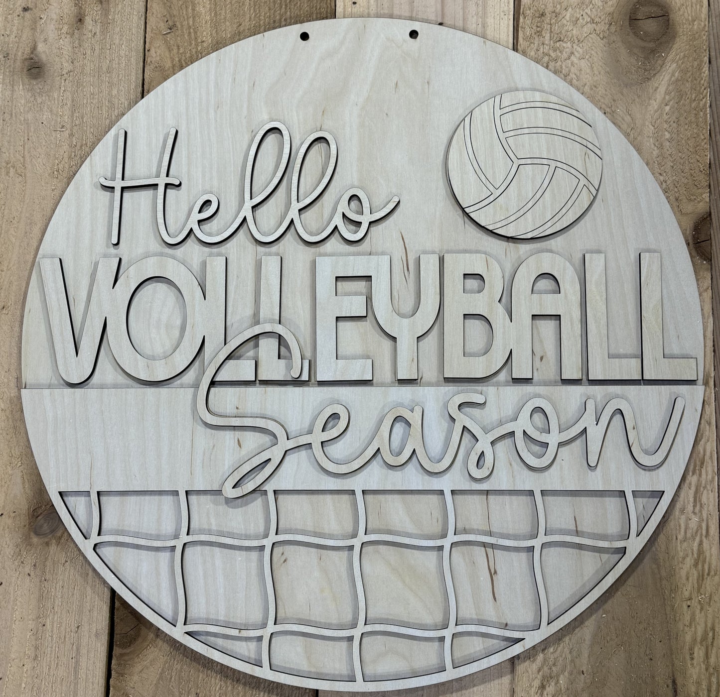 Hello Volleyball Season Door Hanger