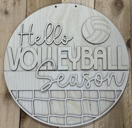 Hello Volleyball Season Door Hanger