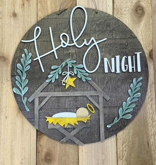 Holy Night Door Hanger