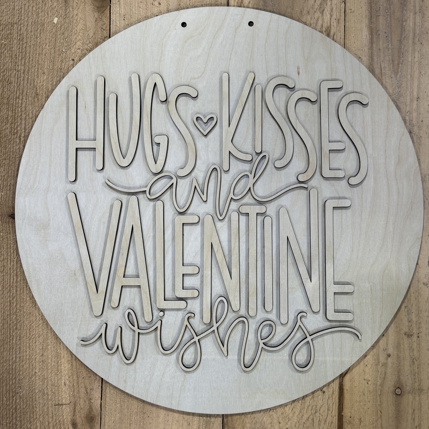 Hugs Kisses and Valentine Wishes Door Hanger