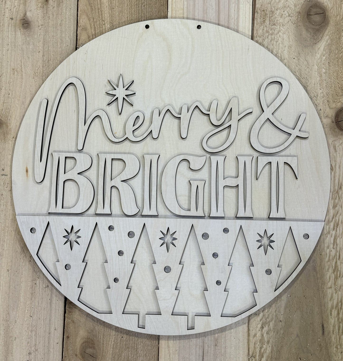 Merry & Bright Trees Door Hanger