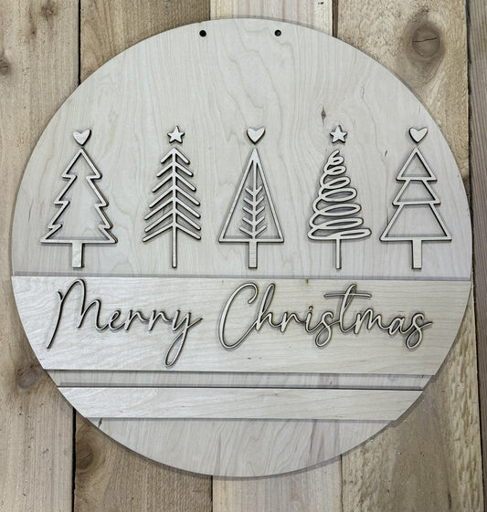 Merry Christmas Trees 1a Door Hanger