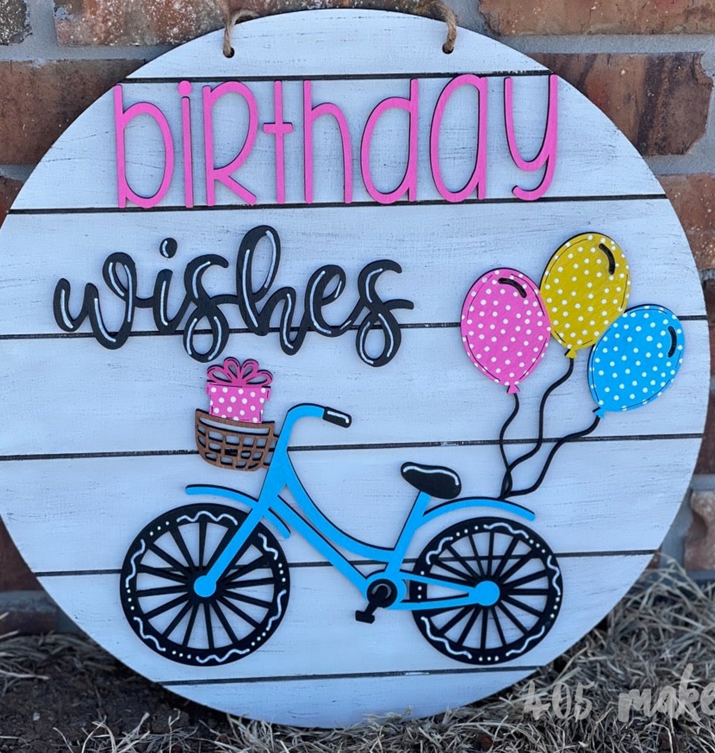 Bicycle Birthday Door Hanger
