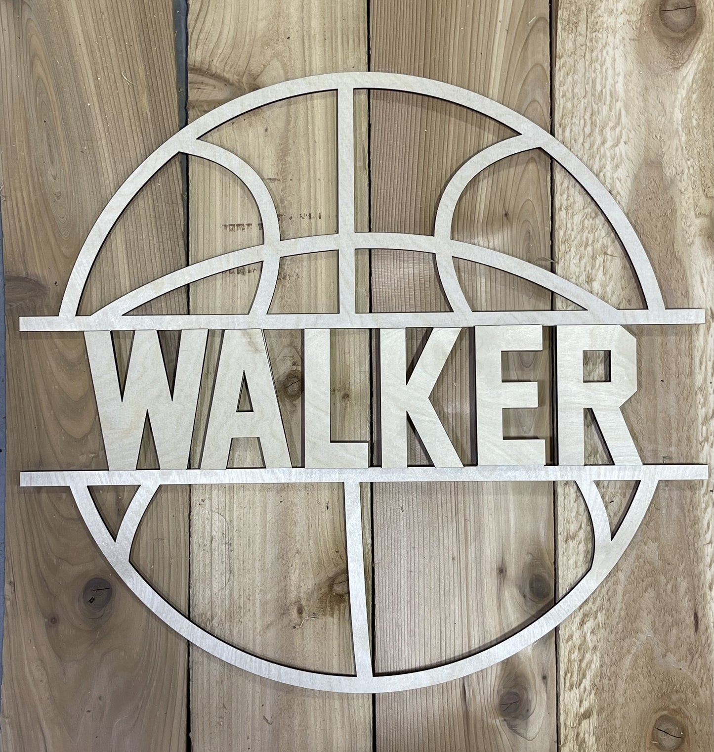 Basketball with Name Door Hanger