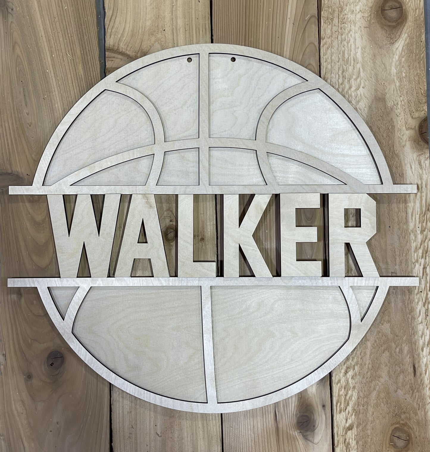 Basketball with Name Door Hanger
