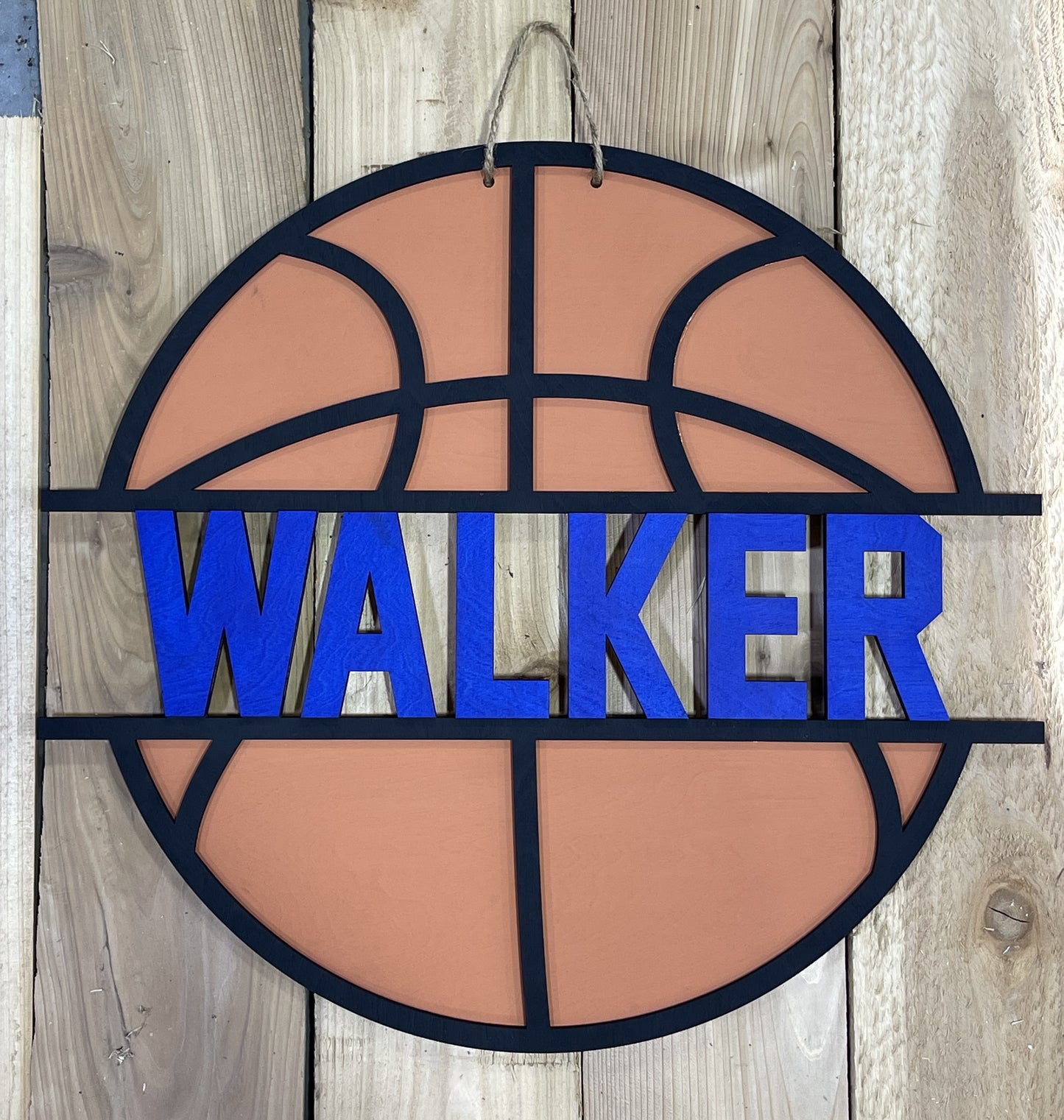 Basketball with Name Door Hanger