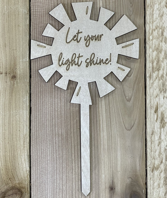Flower Pot Stake - Let your light shine