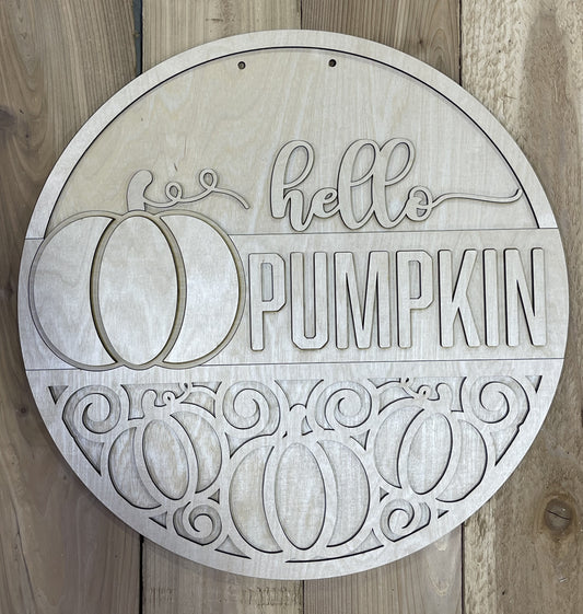 Hello Pumpkin Home Door Hanger