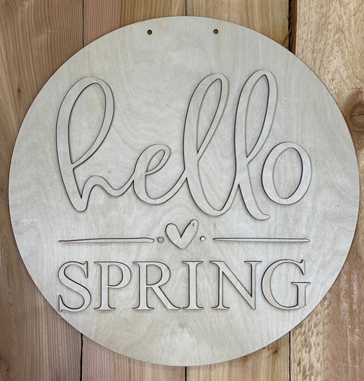 Teal Hello Circle Door Hanger — The Makery