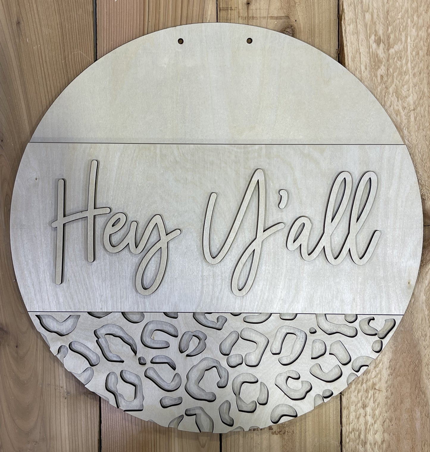 Hey Yall Leopard Door Hanger