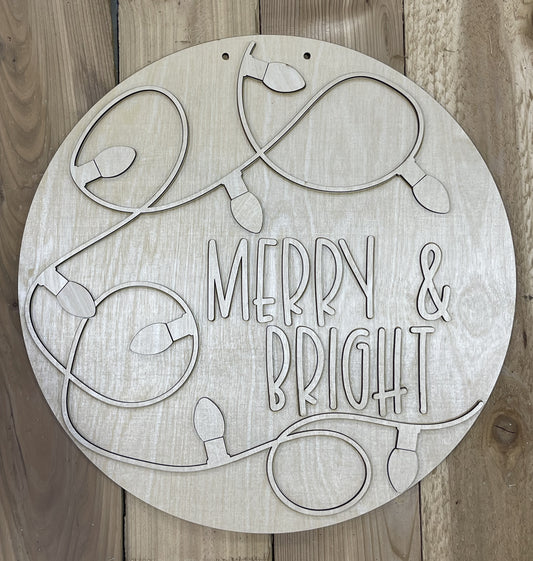 Merry & Bright Door Hanger