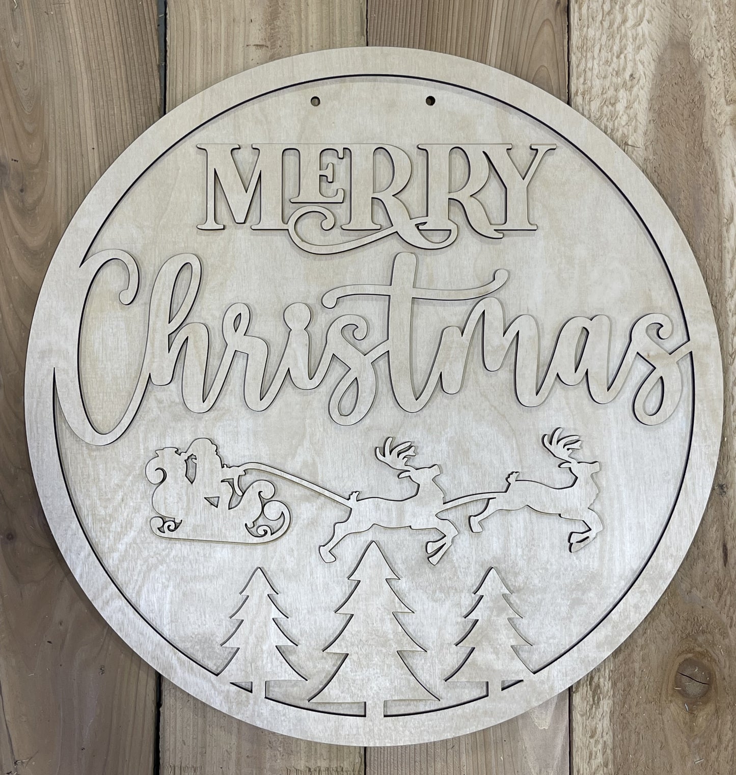 Merry Christmas Sleigh Door Hanger