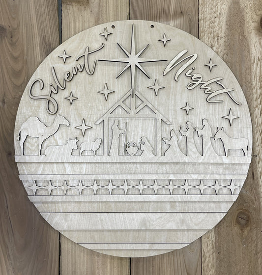 Silent Night Door Hanger