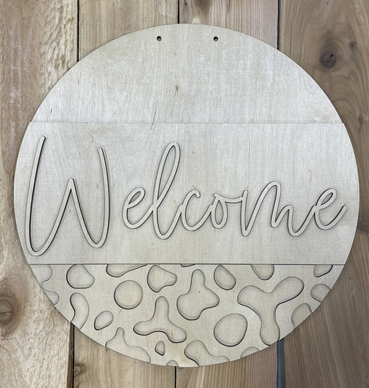 Cow Print Door Hanger