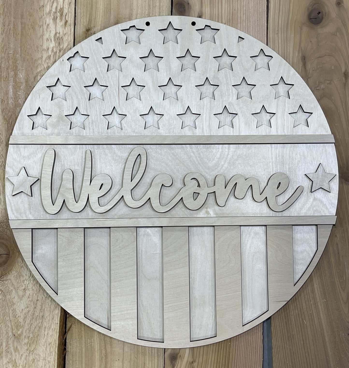 Welcome Stars and Stripes Door Hanger