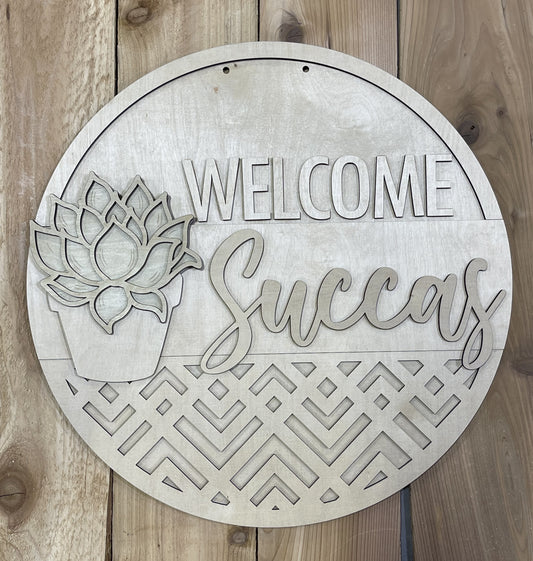 Welcome Succas Door Hanger