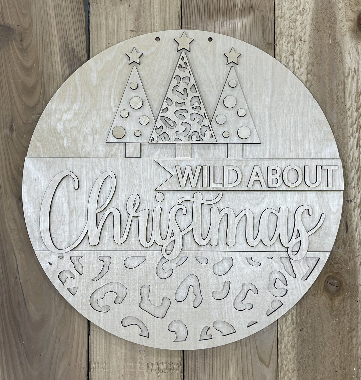 Wild About Christmas Door Hanger