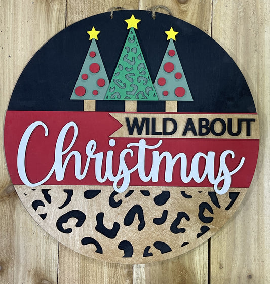 Wild About Christmas Door Hanger